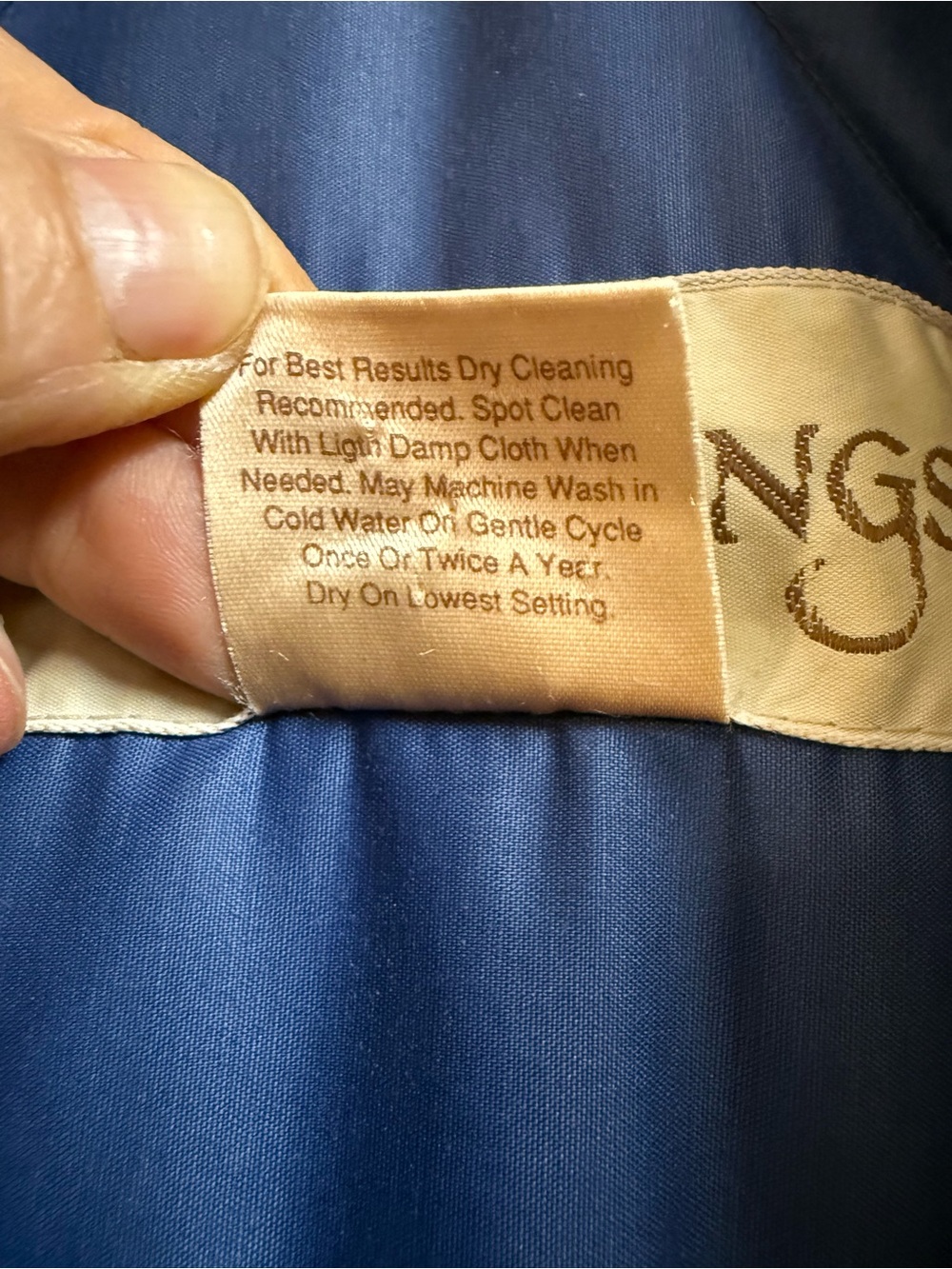Goose Down Long Puffer Robe - Blue - Picture 4 of 5